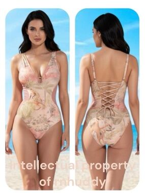 NWT Ta3 S Xlong plungey triangle contour cheeky swimsuit